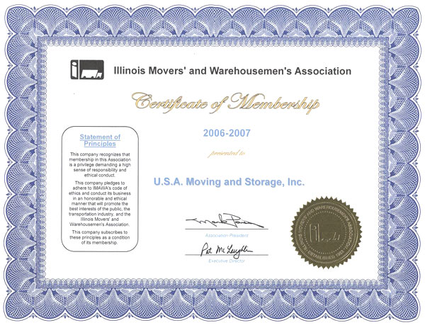 Member of Illinois Movers Association - 2006-2007