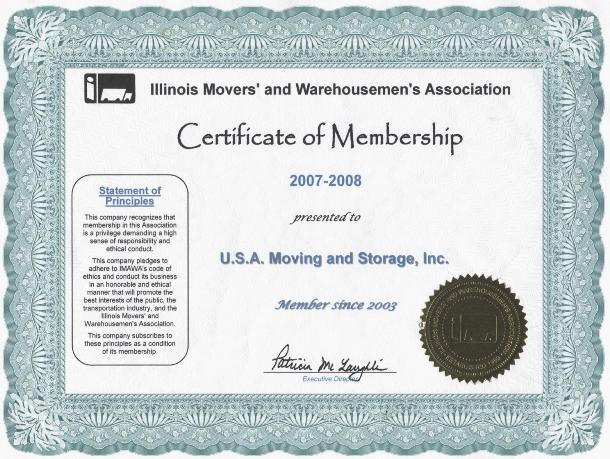 Member of Illinois Movers Association - 2007-208