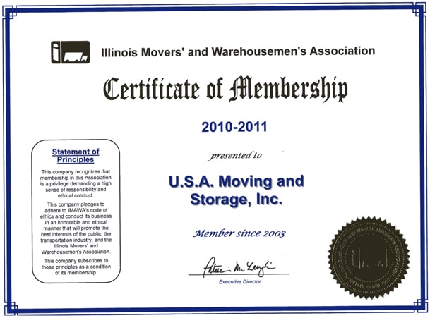 Member of Illinois Movers Association - 2010-2011