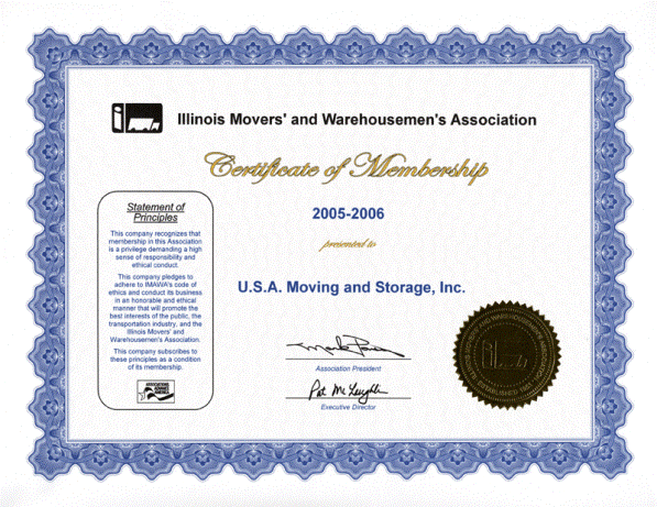 Member of Illinois Movers Association - 2005-2006