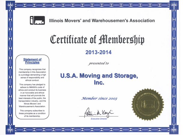 Member of Illinois Movers Association - 2013-2013